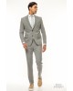 Κοστούμι Italian Job γκρι με άσπρη ρίγα SLIM FIT