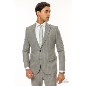 Κοστούμι Italian Job γκρι με άσπρη ρίγα Κοστούμι Italian Job γκρι με άσπρη ρίγα