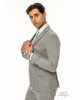 Κοστούμι Italian Job γκρι με άσπρη ρίγα SLIM FIT
