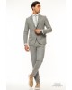 Κοστούμι Italian Job γκρι με άσπρη ρίγα SLIM FIT