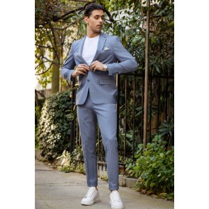 Κοστούμι Vittorio Starmen γαλάζιο με άσπρη ρίγα