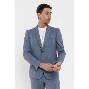 Κοστούμι Vittorio Starmen γαλάζιο με άσπρη ρίγα Κοστούμι Vittorio Starmen γαλάζιο με άσπρη ρίγα