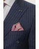Κοστούμι Black Papigion μπλε με άσπρη ριγα SLIM FIT