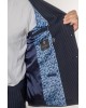 Κοστούμι Black Papigion μπλε με άσπρη ριγα SLIM FIT
