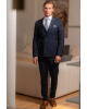 Κοστούμι Black Papigion μπλε με άσπρη ριγα SLIM FIT