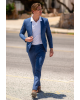 Κοστούμι Italian Job μπλε με άσπρη ρίγα SLIM FIT