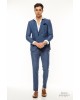 Κοστούμι Italian Job μπλε με άσπρη ρίγα SLIM FIT
