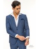 Κοστούμι Italian Job μπλε με άσπρη ρίγα SLIM FIT