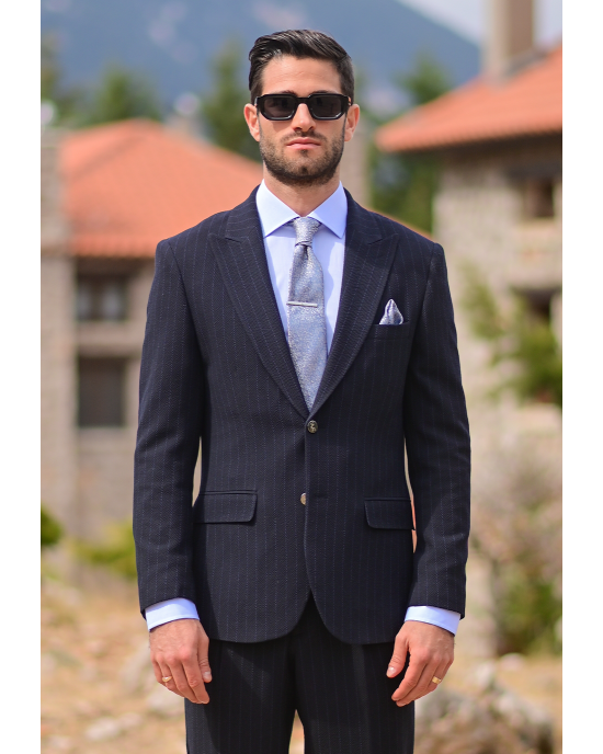 Κοστούμι 19V69 Italia Versace Abbigliamento Palermo μπλε SLIM FIT