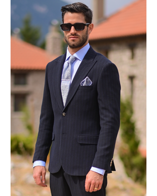 Κοστούμι 19V69 Italia Versace Abbigliamento Palermo μπλε SLIM FIT