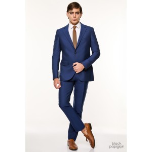 Κοστούμι Artisti Italiani μπλε με κιτρίνη ρίγα