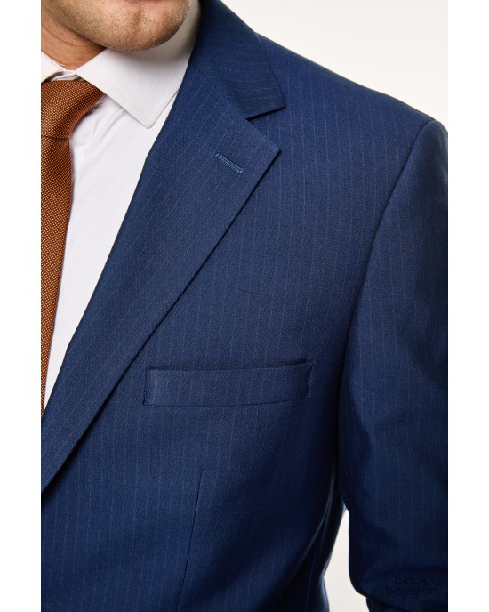 Κοστούμι Artisti Italiani μπλε με κιτρίνη ρίγα SLIM FIT