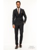 Κοστούμι Black Papigion μπλε με κίτρινη ριγα SLIM FIT