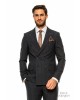 Κοστούμι Black Papigion μπλε με κίτρινη ριγα SLIM FIT