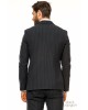 Κοστούμι Black Papigion μπλε με κίτρινη ριγα SLIM FIT