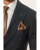 Κοστούμι Black Papigion μπλε με κίτρινη ριγα SLIM FIT