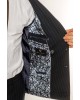 Κοστούμι Black Papigion μπλε με κίτρινη ριγα SLIM FIT