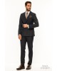 Κοστούμι Black Papigion μπλε με κίτρινη ριγα SLIM FIT