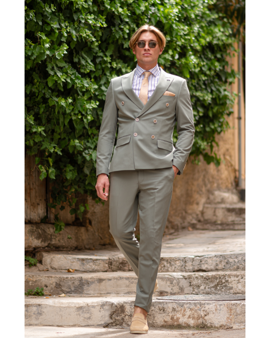 Κοστούμι Black Papigion χακί SLIM FIT