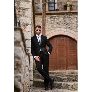 Κοστούμι 19V69 Italia Versace Abbigliamento Palermo μαύρο με ρίγα