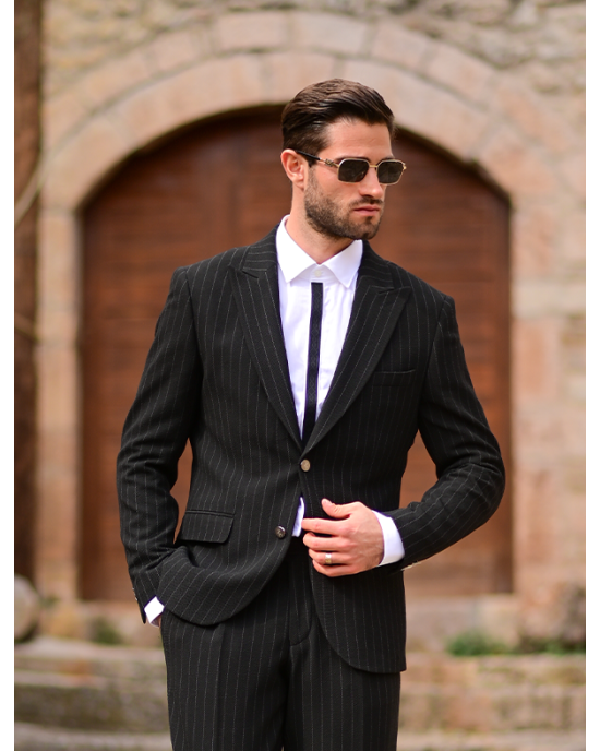 Κοστούμι 19V69 Italia Versace Abbigliamento Palermo μαύρο SLIM FIT