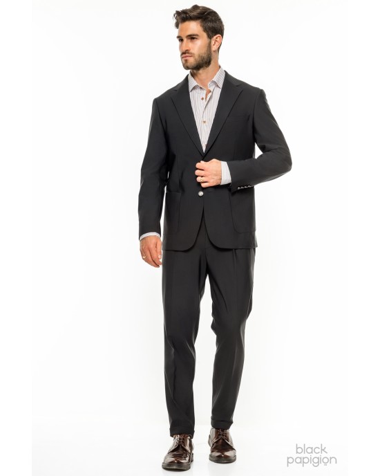 Κοστούμι 19V69 Italia Versace Abbigliamento Strech μαύρο SLIM FIT