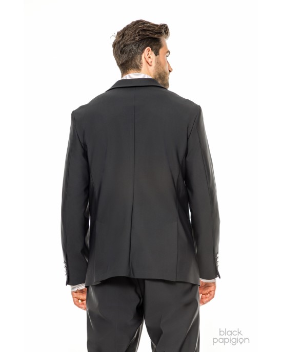 Κοστούμι 19V69 Italia Versace Abbigliamento Strech μαύρο SLIM FIT