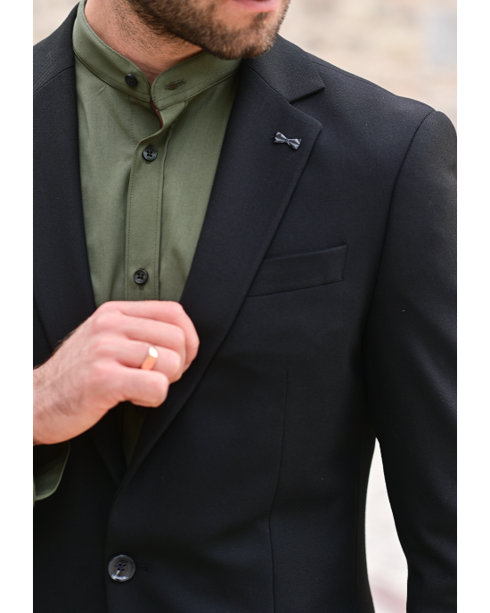 Κοστούμι Black Papigion μαύρο SLIM FIT