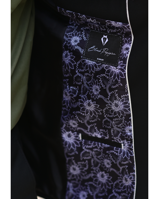 Κοστούμι Black Papigion μαύρο SLIM FIT