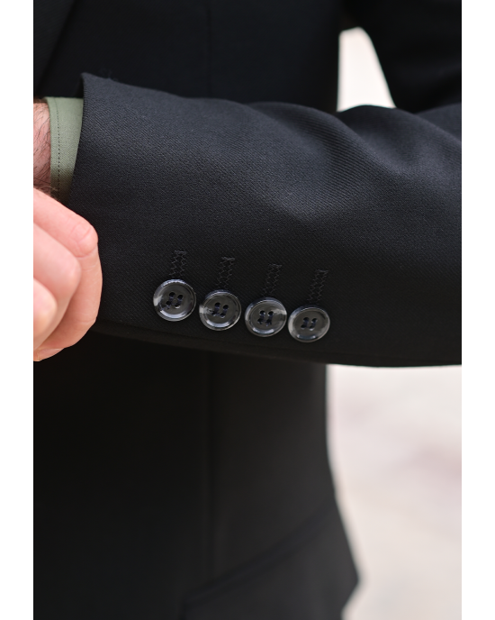Κοστούμι Black Papigion μαύρο SLIM FIT