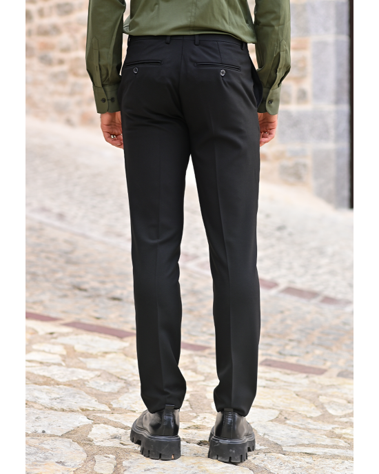 Κοστούμι Black Papigion μαύρο SLIM FIT