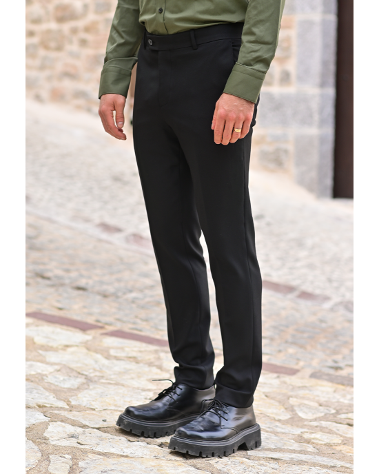 Κοστούμι Black Papigion μαύρο SLIM FIT