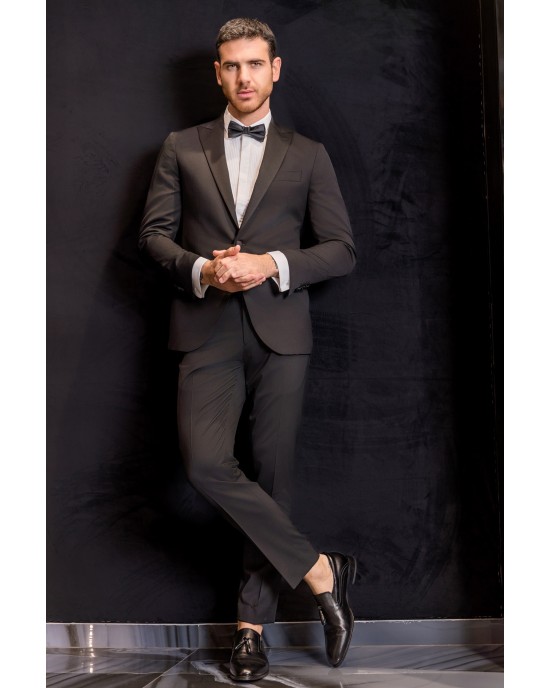 Κοστούμι Michael Kors Tuxedo Peak μαύρο SLIM FIT