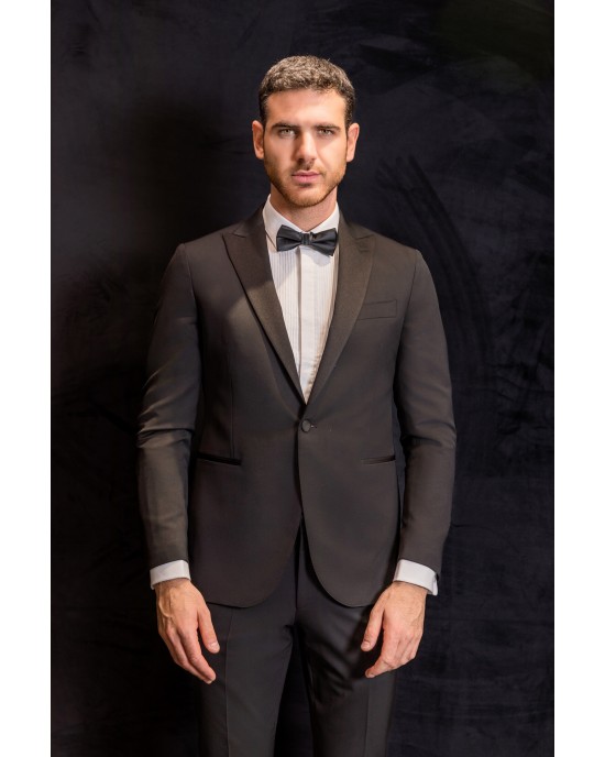 Κοστούμι Michael Kors Tuxedo Peak μαύρο SLIM FIT