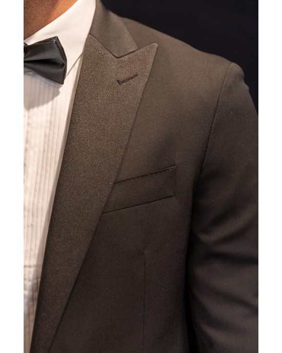 Κοστούμι Michael Kors Tuxedo Peak μαύρο SLIM FIT