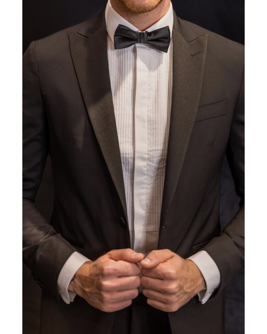 Κοστούμι Michael Kors Tuxedo Peak μαύρο SLIM FIT