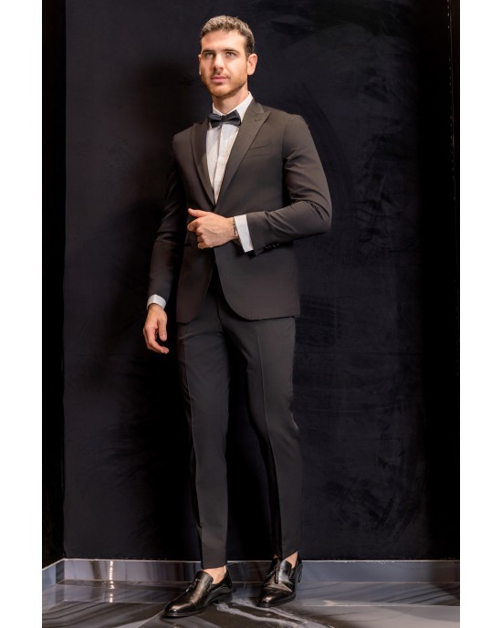Κοστούμι Michael Kors Tuxedo Peak μαύρο SLIM FIT