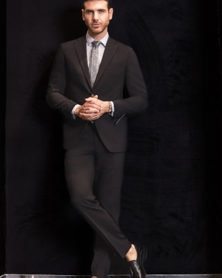 Κοστούμι Michael Kors Wool Blend μαύρο