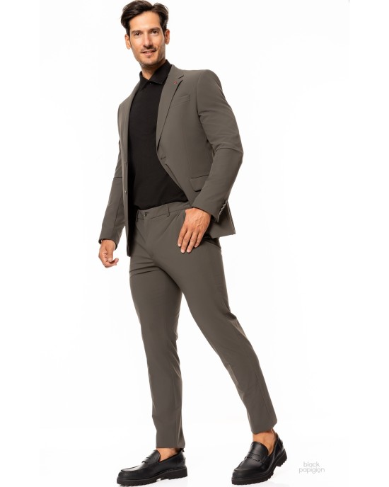 Κοστούμι Vittorio Azzuro λαδί SLIM FIT