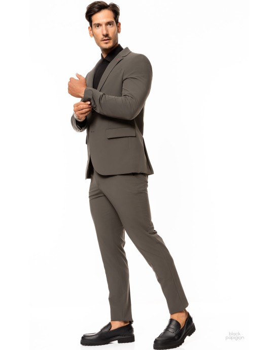 Κοστούμι Vittorio Azzuro λαδί SLIM FIT
