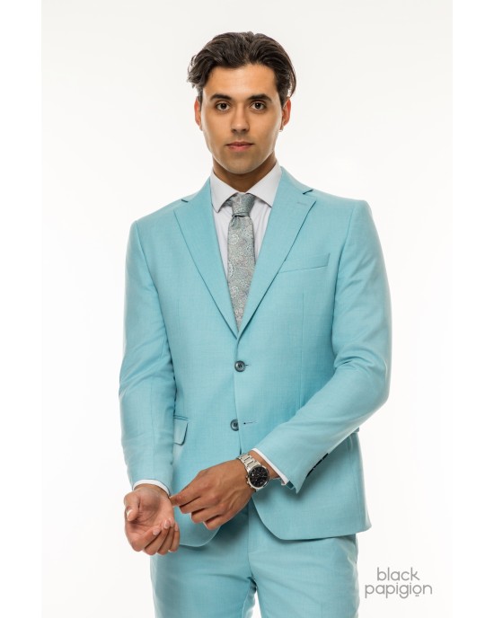 Κοστούμι Italian Job τιρκούαζ SLIM FIT
