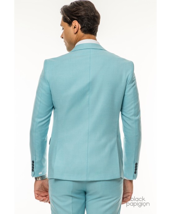 Κοστούμι Italian Job τιρκούαζ SLIM FIT