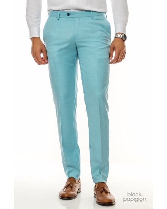 Κοστούμι Italian Job τιρκούαζ SLIM FIT