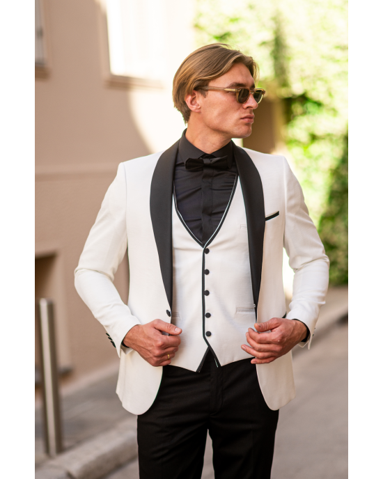 Κοστούμι Vittorio Smokin άσπρο SLIM FIT