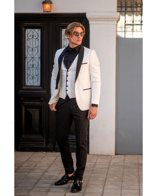 Κοστούμι Vittorio Smokin άσπρο SLIM FIT