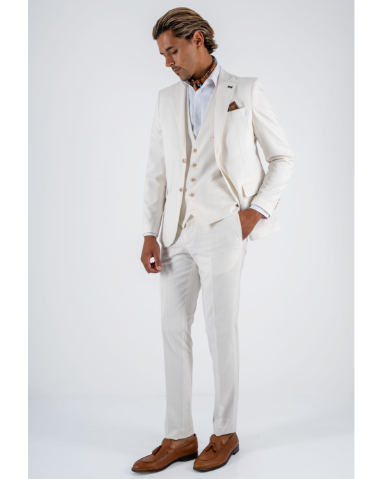 Κοστούμι Black Papigion Mandova λεύκο SLIM FIT