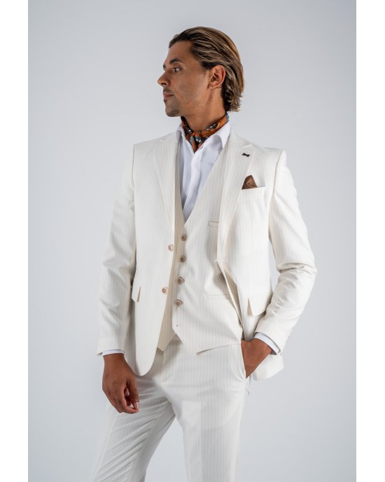 Κοστούμι Black Papigion Mandova λεύκο SLIM FIT