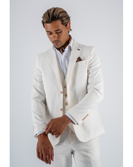 Κοστούμι Black Papigion Mandova λεύκο SLIM FIT