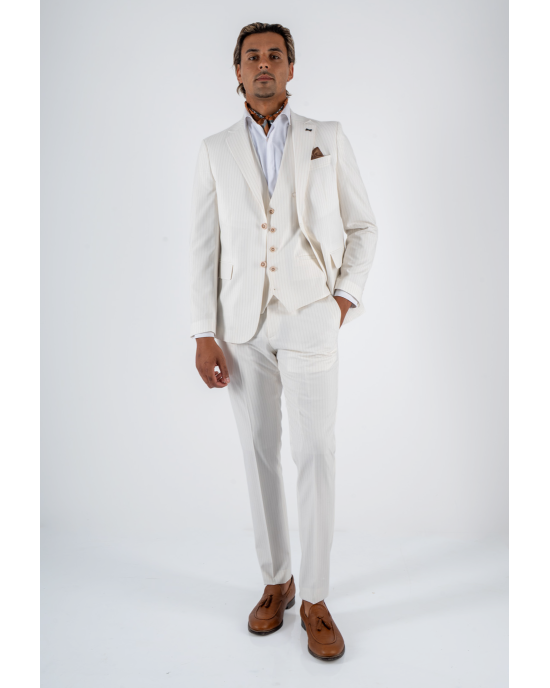 Κοστούμι Black Papigion Mandova λεύκο SLIM FIT