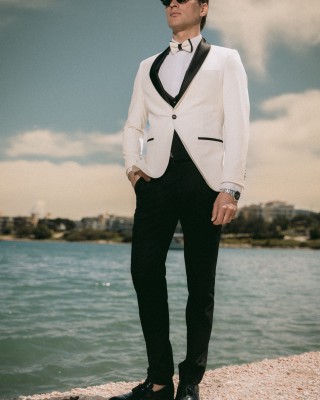 Κοστούμι 19V69 Italia Versace Abbigliamento Bruno Rolex άσπρο